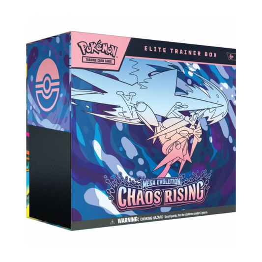 Pokémon TCG Chaos Rising Top Trainer Box Elite Trainer Box englische Edition mit Boosterpacks und Zubehör