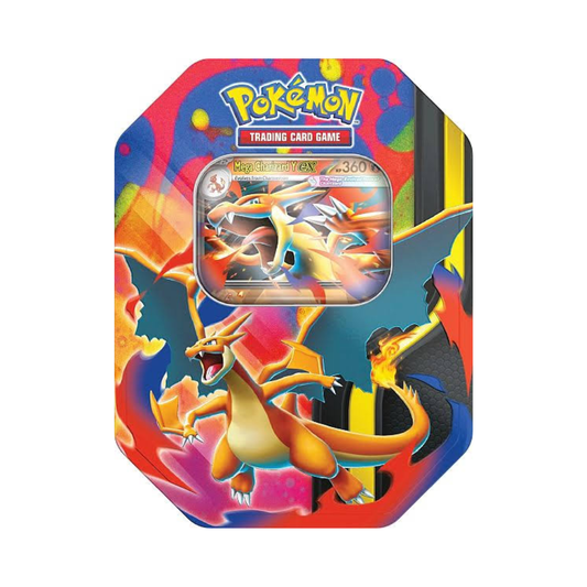 Pokémon Mega Charizard Y ex Tin Box – English Edition mit Promokarte und Boosterpacks