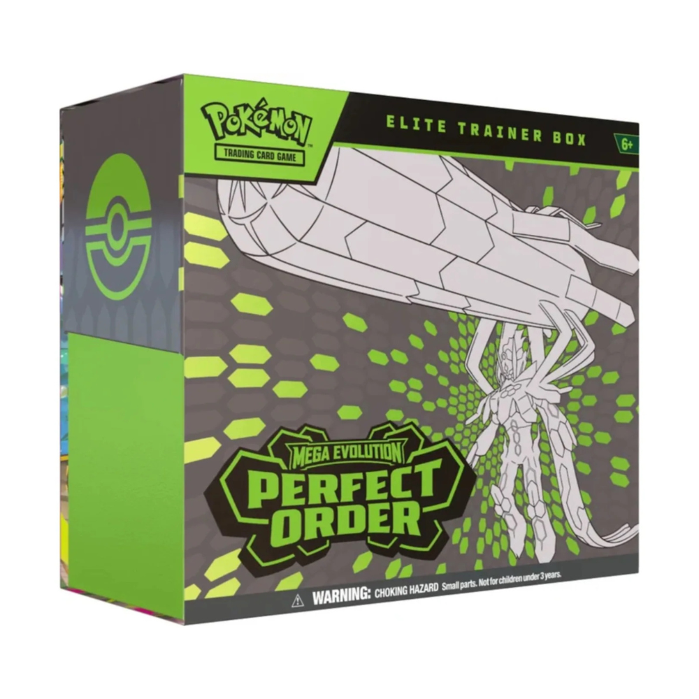 Pokémon TCG Perfect Order Elite Trainer Box englische Edition mit neun Boosterpacks, Promokarte und Zubehör