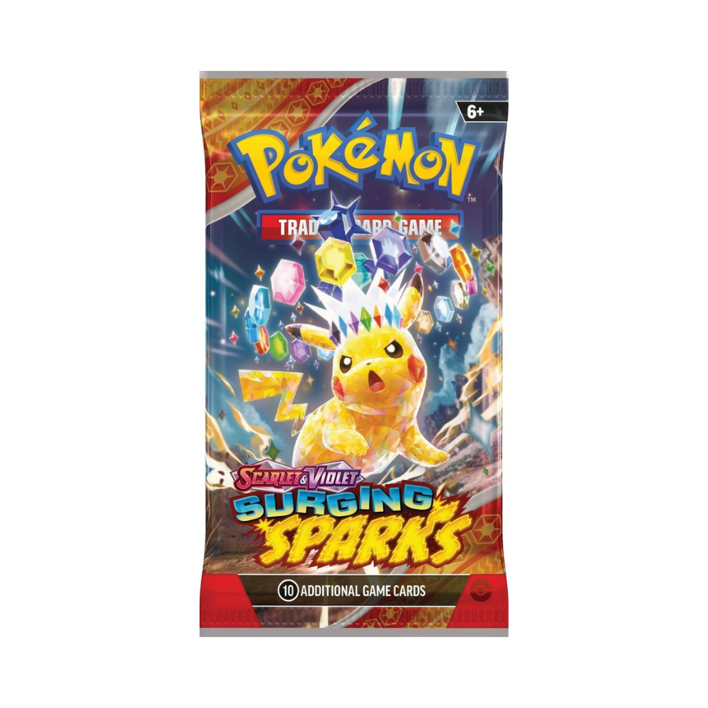Pokémon TCG SSP Surging Sparks Booster Pack – englische Edition mit 10 Karten