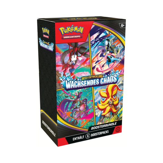 Pokémon TCG Mega-Entwicklung Wachsendes Chaos Booster Bundle – 6 Boosterpacks, deutsche Edition