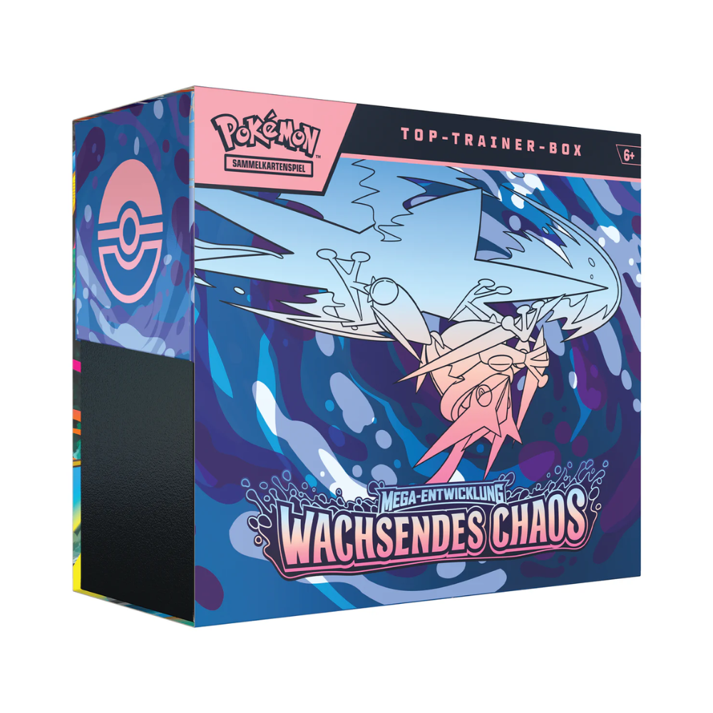 Pokémon TCG Wachsendes Chaos Top Trainer Box Deutsch – Mega-Entwicklung ETB mit Boosterpacks